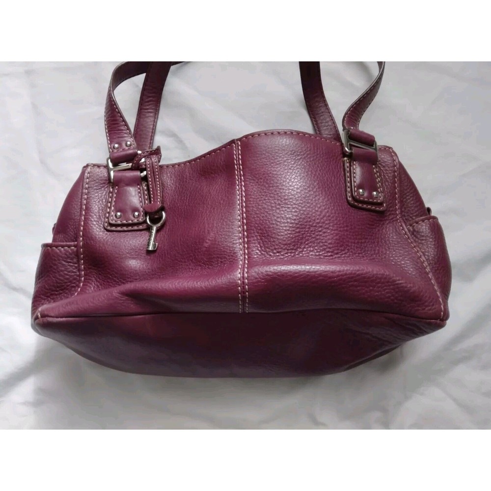 Fossil Purple Leather Shoulder Bag - Picture 2 of 15